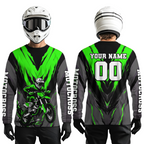 Custom Green Motocross Racing Jersey Dirt Bike Shirts Riding Shirt