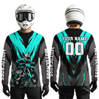 Custom Turquoise Motocross Racing Jersey Dirt Bike Shirts Riding Shirt