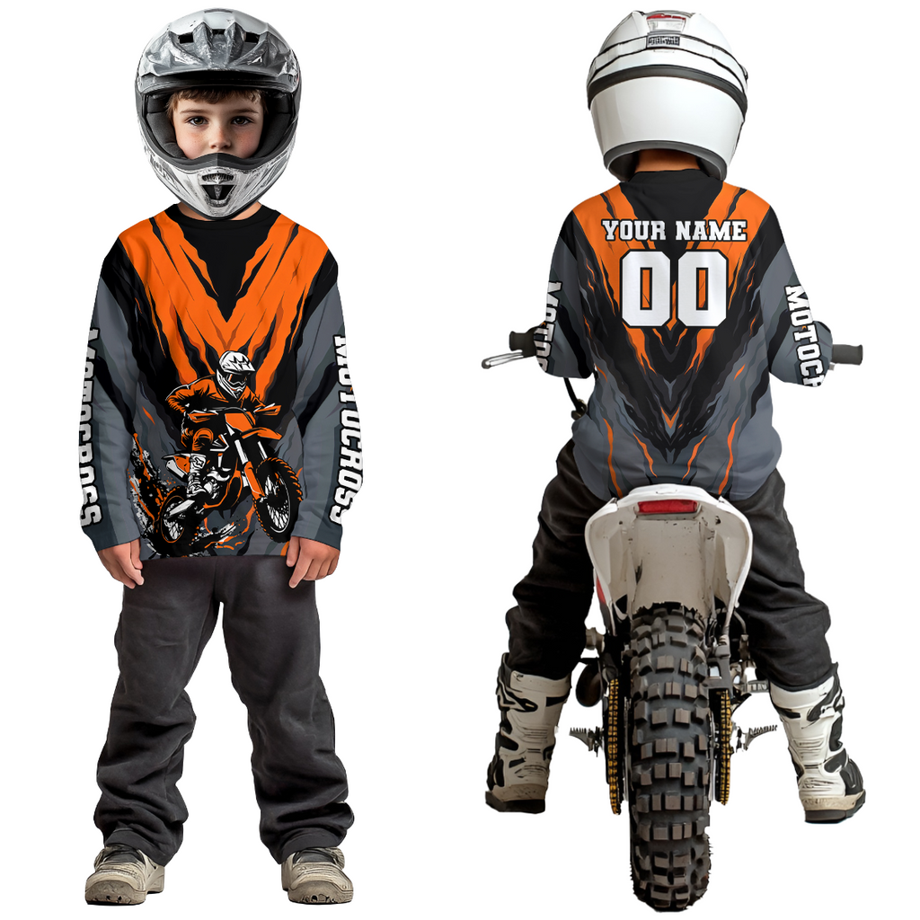 Custom Orange Motocross Racing Jersey Dirt Bike Shirts Riding Shirt