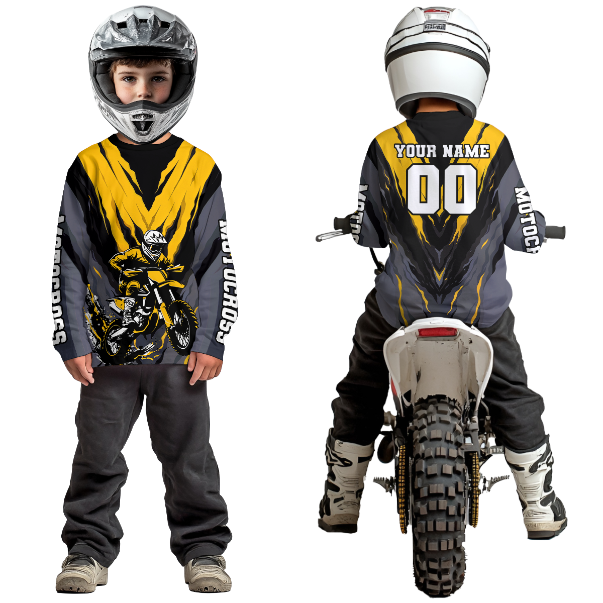 Custom Yellow Motocross Racing Jersey Dirt Bike Shirts Riding Shirt