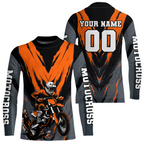 Custom Orange Motocross Racing Jersey Dirt Bike Shirts Riding Shirt
