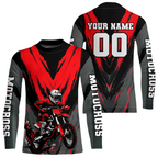 Custom Red Motocross Racing Jersey Dirt Bike Shirts Riding Shirt
