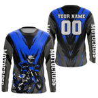 Custom Blue Motocross Racing Jersey Dirt Bike Shirts Riding Shirt