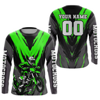 Custom Green Motocross Racing Jersey Dirt Bike Shirts Riding Shirt