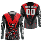 Custom Red Motocross Racing Jersey Dirt Bike Shirts Riding Shirt