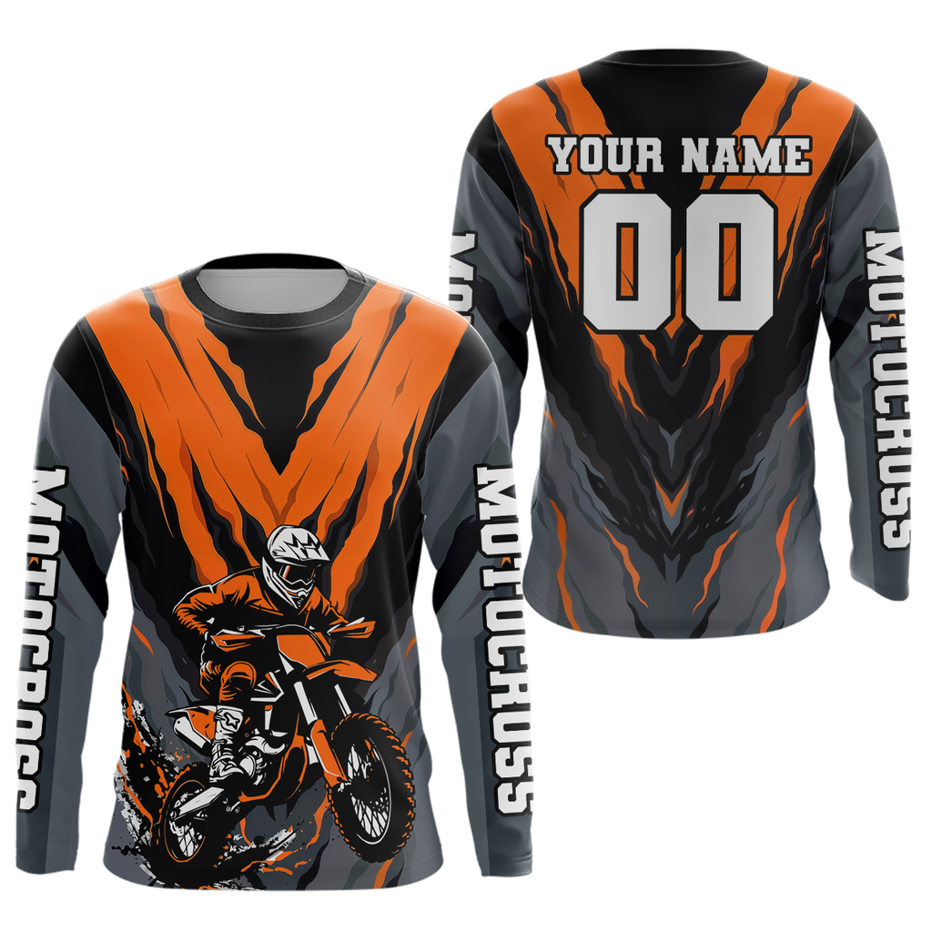 Custom Orange Motocross Racing Jersey Dirt Bike Shirts Riding Shirt
