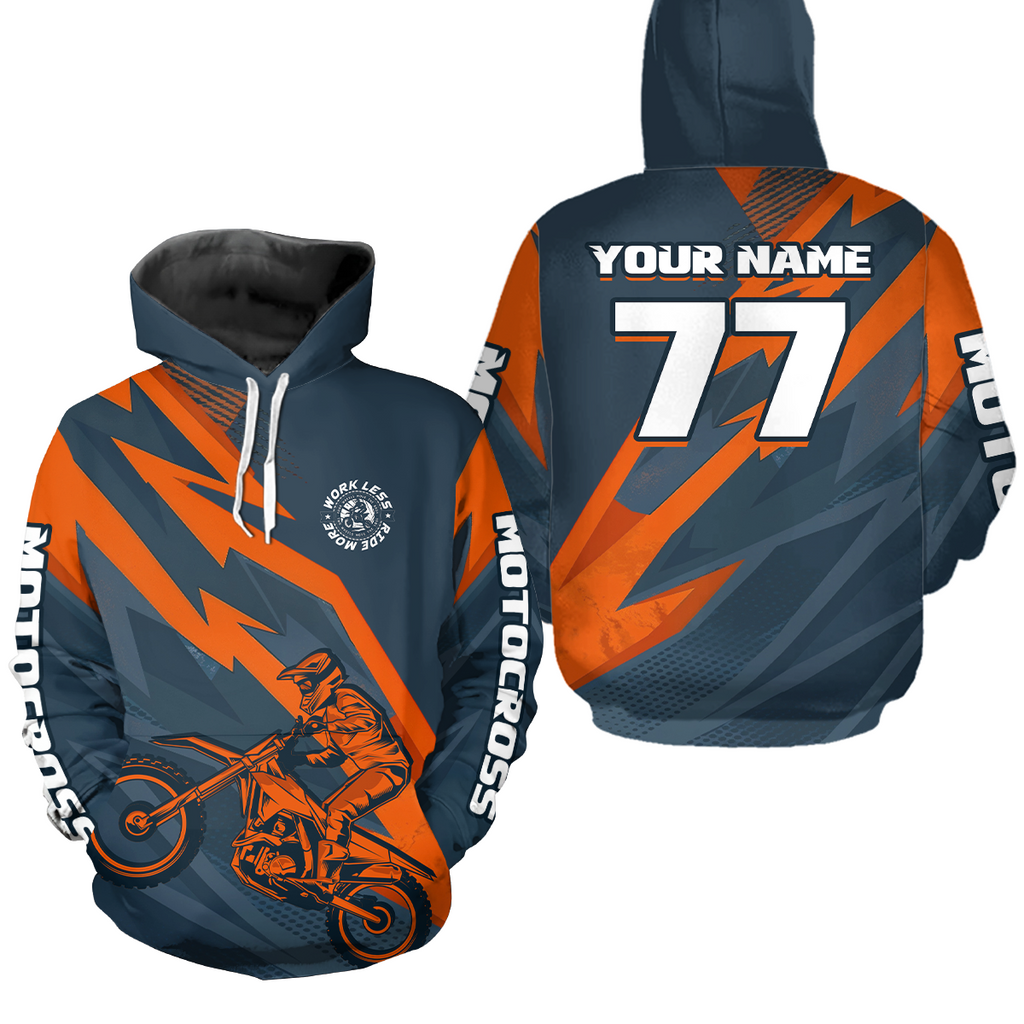 Orange Motocross Hoodie Custom Dirt Bike Pink Blue Racing Hoodie Shirt