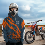 Orange Motocross Hoodie Custom Dirt Bike Pink Blue Racing Hoodie Shirt