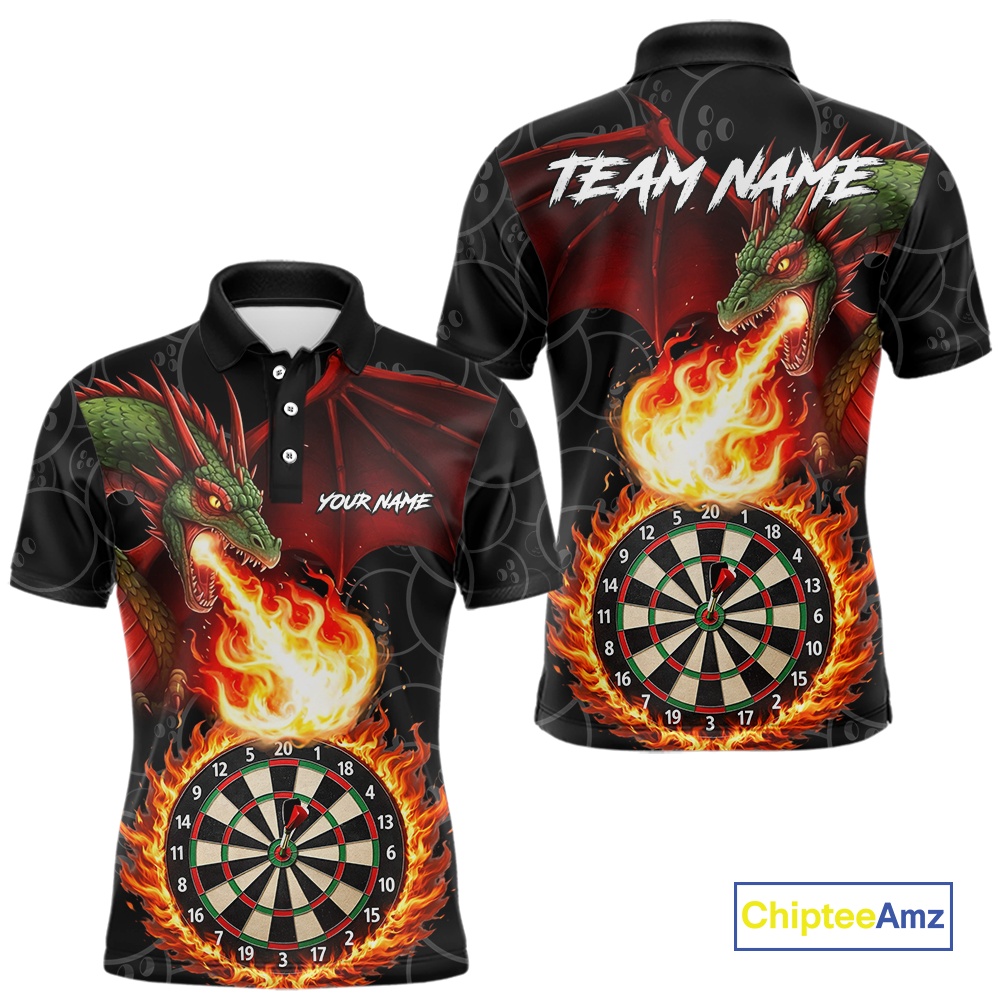 Custom Flame Dragon Darts Shirt Darts Team Jerseys Dartboard Shirt Dart League