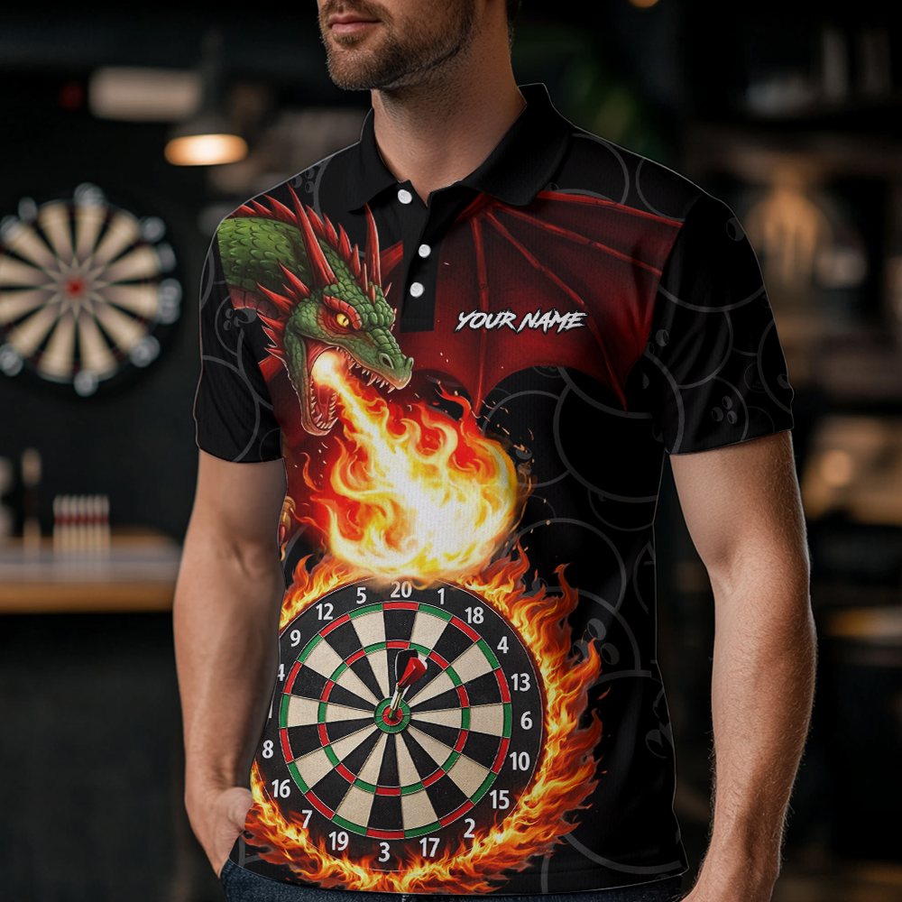 Custom Flame Dragon Darts Shirt Darts Team Jerseys Dartboard Shirt Dart League