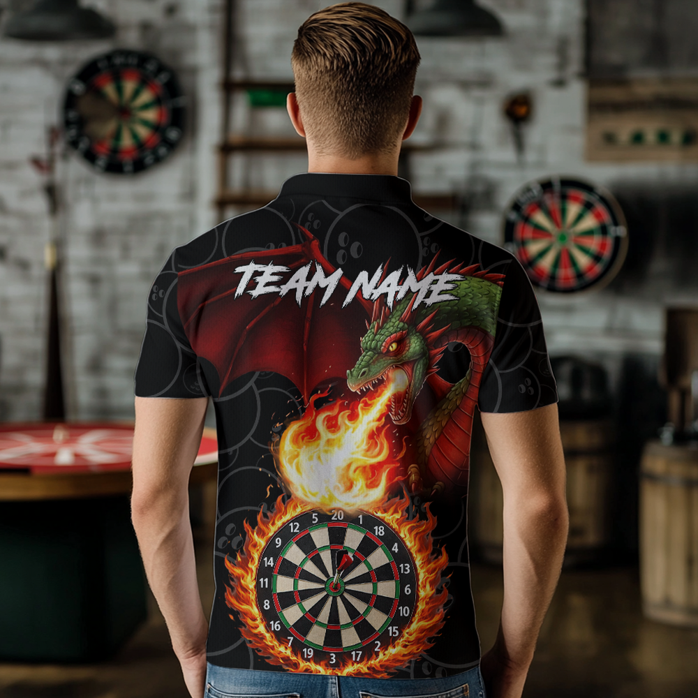 Custom Flame Dragon Darts Shirt Darts Team Jerseys Dartboard Shirt Dart League