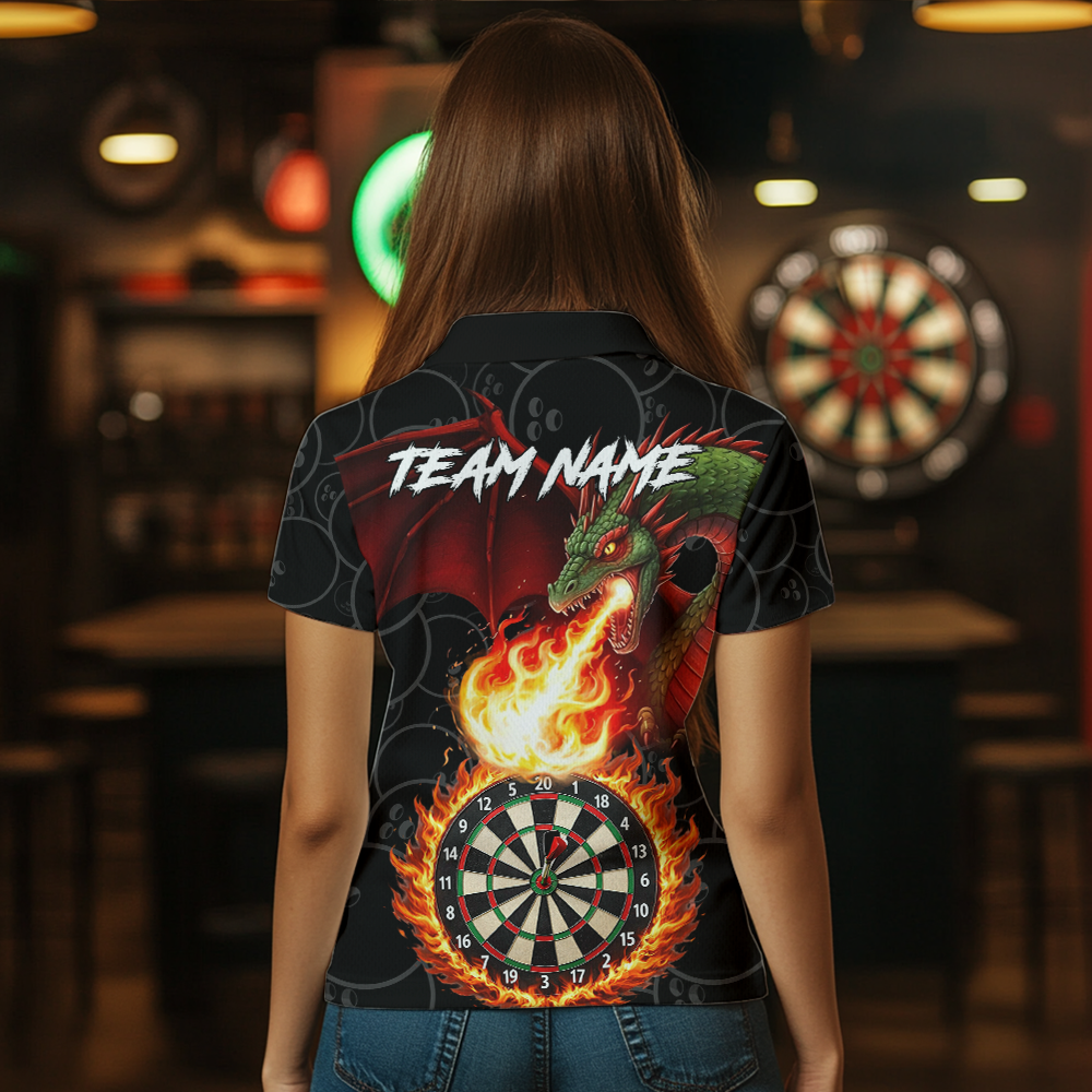 Custom Flame Dragon Darts Shirt Darts Team Jerseys Dartboard Shirt Dart League