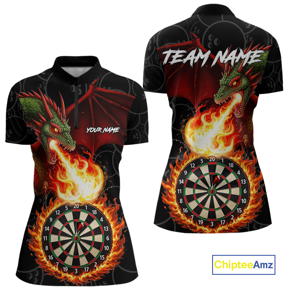 Custom Flame Dragon Darts Shirt Darts Team Jerseys Dartboard Shirt Dart League