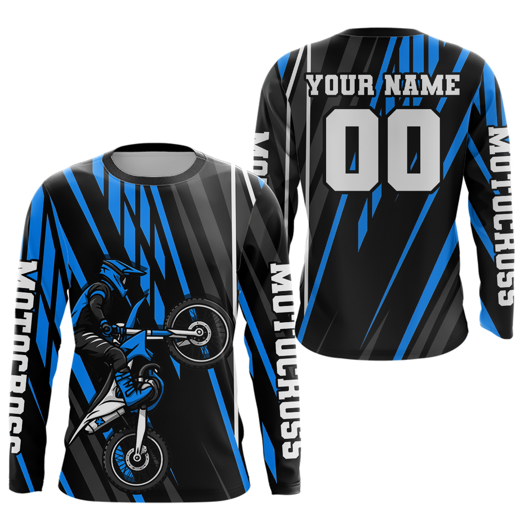 Blue Custom Motocross Jersey Dirt Bike Shirts Moto Racing Shirt