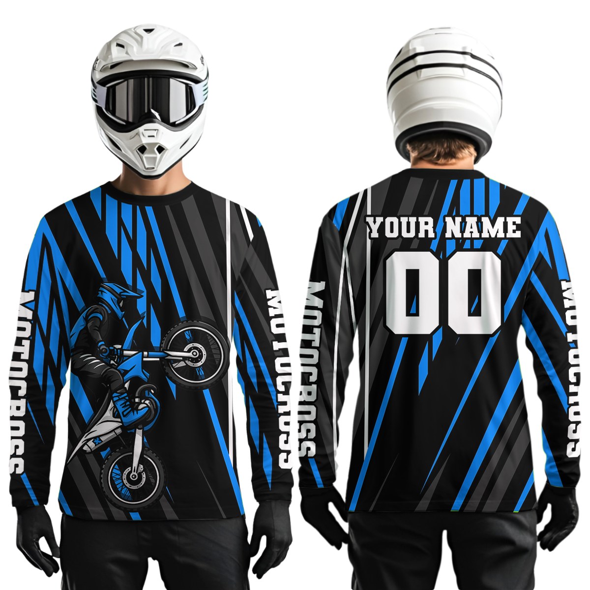 Blue Custom Motocross Jersey Dirt Bike Shirts Moto Racing Shirt