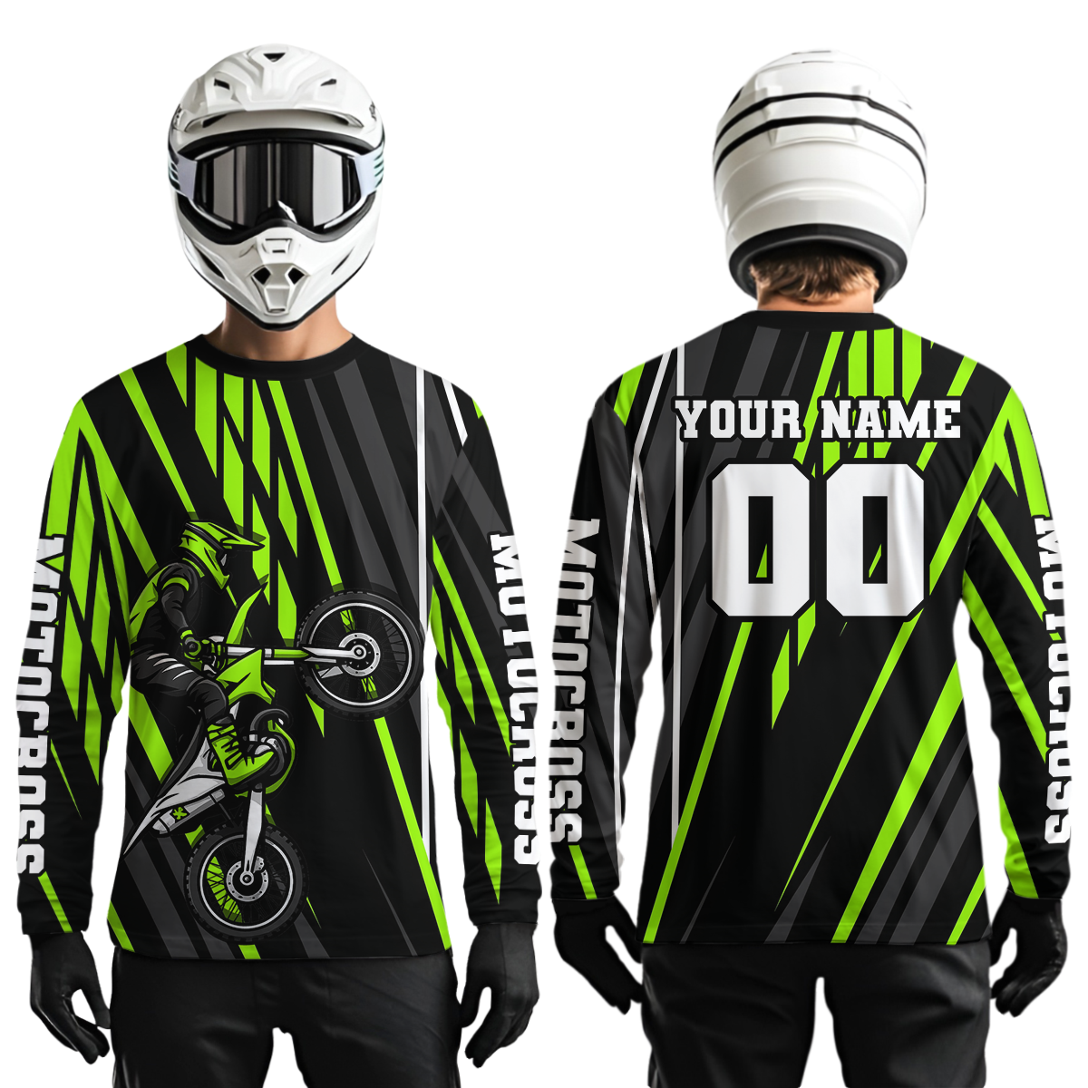 Green Custom Motocross Jersey Dirt Bike Shirts Moto Racing Shirt