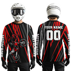 Red Custom Motocross Jersey Dirt Bike Shirts Moto Racing Shirt