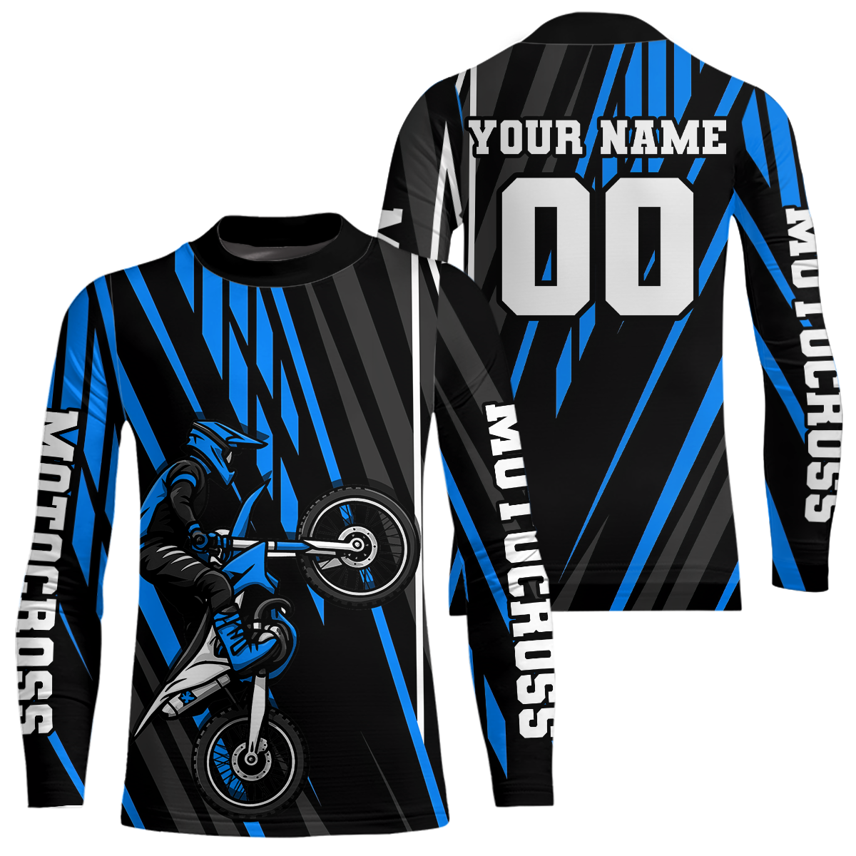Blue Custom Motocross Jersey Dirt Bike Shirts Moto Racing Shirt