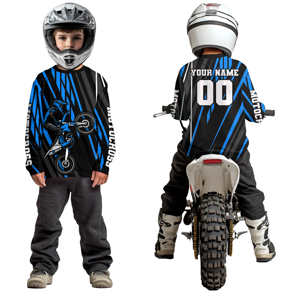 Blue Custom Motocross Jersey Dirt Bike Shirts Moto Racing Shirt