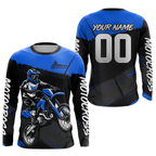 Blue Motocross Jersey Dirt Bike Shirts Custom Off road Riding Shirt