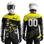 Yellow Motocross Jersey Dirt Bike Shirts Custom Off road Riding Shirt
