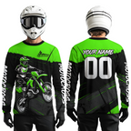 Green Motocross Jersey Dirt Bike Shirts Custom Off road Riding Shirt