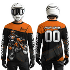 Orange Motocross Jersey Dirt Bike Shirts Custom Off road Riding Shirt
