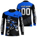 Blue Motocross Jersey Dirt Bike Shirts Custom Off road Riding Shirt