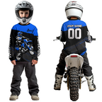 Blue Motocross Jersey Dirt Bike Shirts Custom Off road Riding Shirt