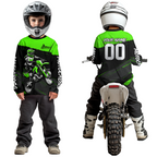 Green Motocross Jersey Dirt Bike Shirts Custom Off road Riding Shirt