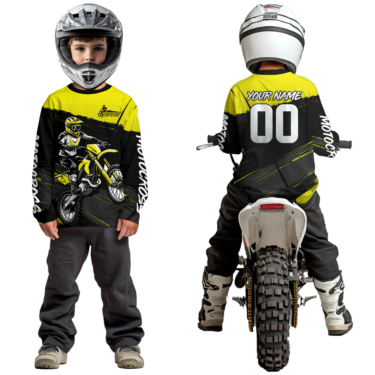 Yellow Motocross Jersey Dirt Bike Shirts Custom Off road Riding Shirt