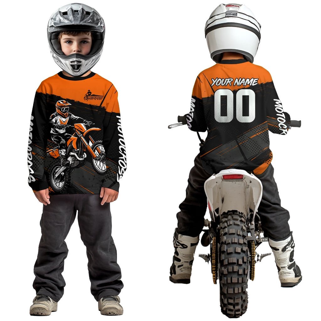 Orange Motocross Jersey Dirt Bike Shirts Custom Off road Riding Shirt