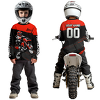 Red Motocross Jersey Dirt Bike Shirts Custom Off road Riding Shirt