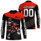 Red Motocross Jersey Dirt Bike Shirts Custom Off road Riding Shirt