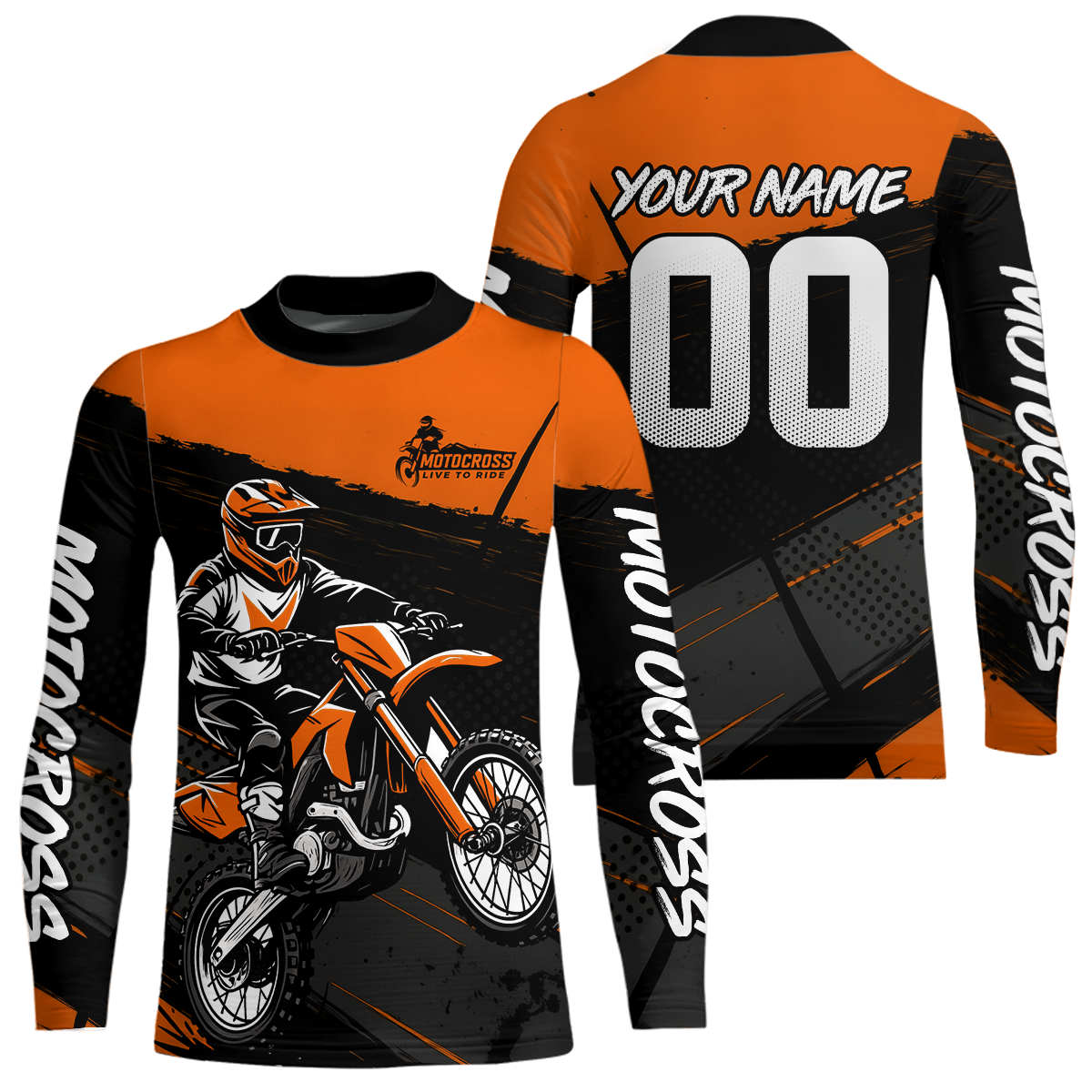 Orange Motocross Jersey Dirt Bike Shirts Custom Off road Riding Shirt