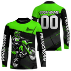Green Motocross Jersey Dirt Bike Shirts Custom Off road Riding Shirt