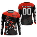 Red Motocross Jersey Dirt Bike Shirts Custom Off road Riding Shirt