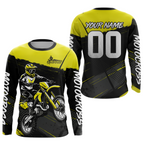 Yellow Motocross Jersey Dirt Bike Shirts Custom Off road Riding Shirt