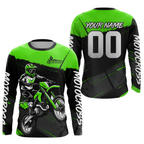 Green Motocross Jersey Dirt Bike Shirts Custom Off road Riding Shirt