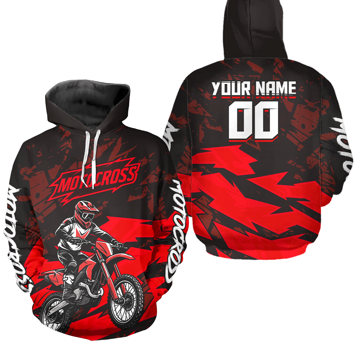 Custom Motocross Hoodie for Adult Dirt Bike Racing Hoodie Riding Shirt