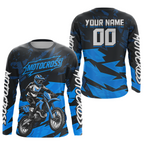 Blue Custom Motocross Racing Jersey Dirt Bike Shirts Off road Shirt