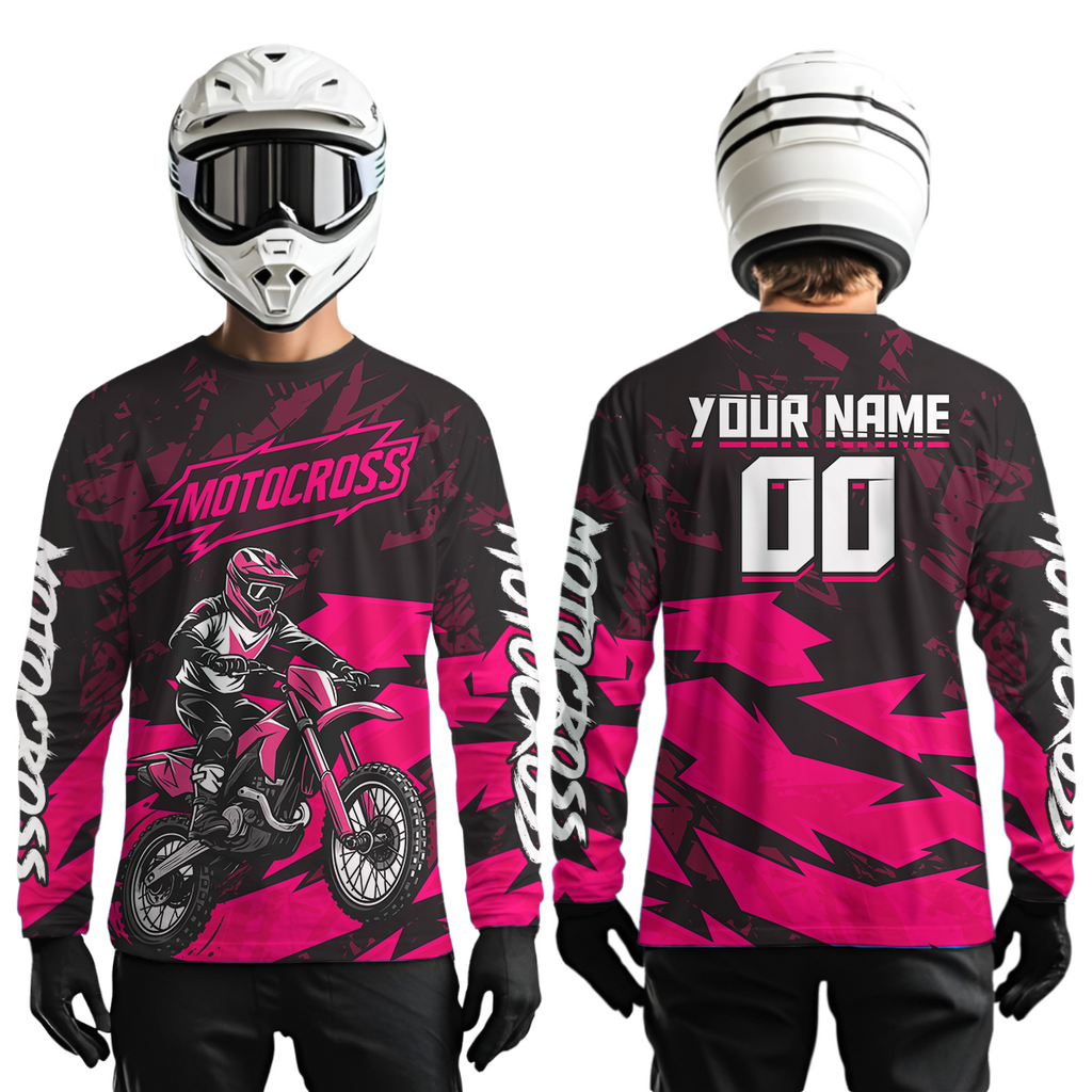 Pink Custom Motocross Racing Jersey Dirt Bike Shirts Off road Shirt