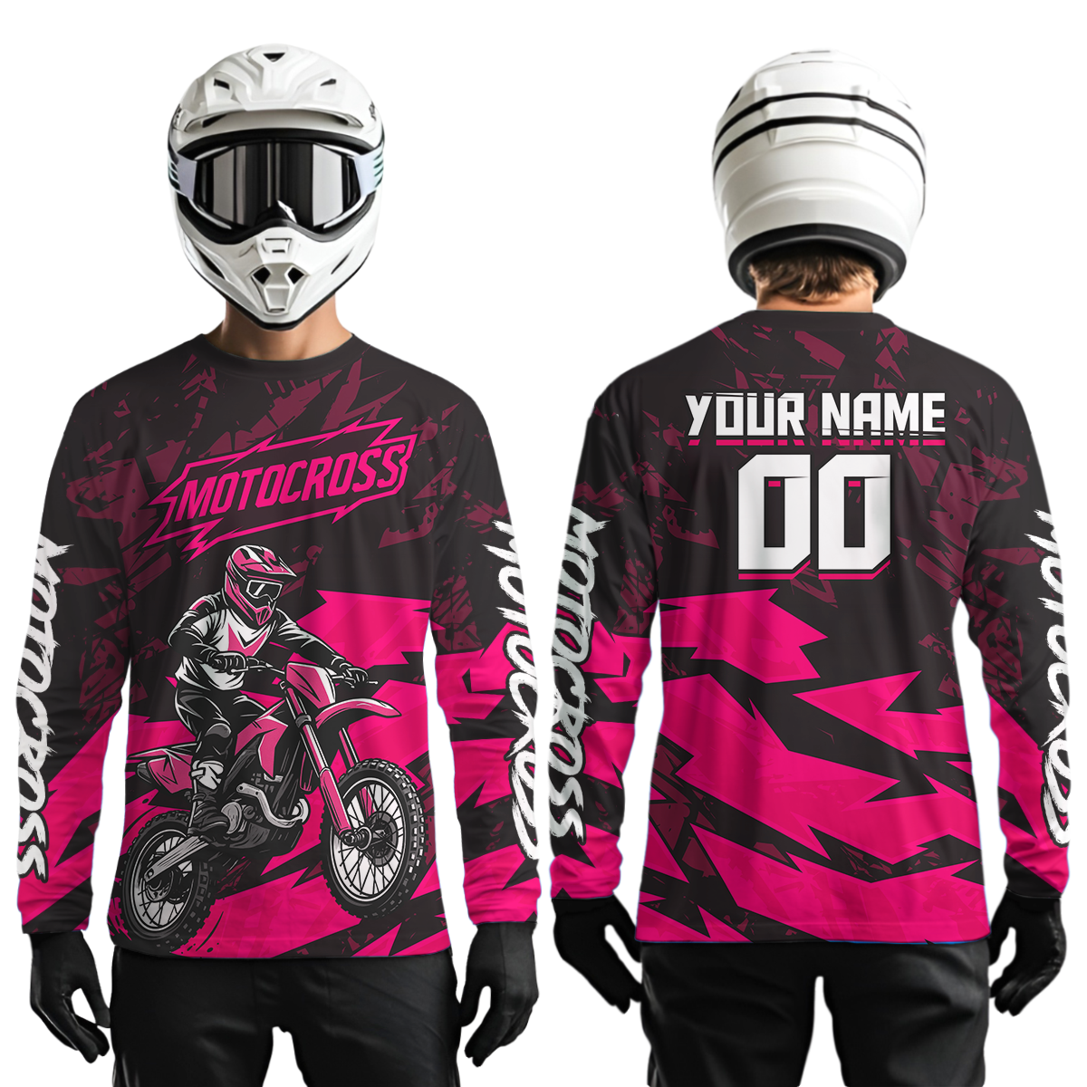 Pink Custom Motocross Racing Jersey Dirt Bike Shirts Off road Shirt