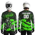 Green Custom Motocross Racing Jersey Dirt Bike Shirts Off road Shirt