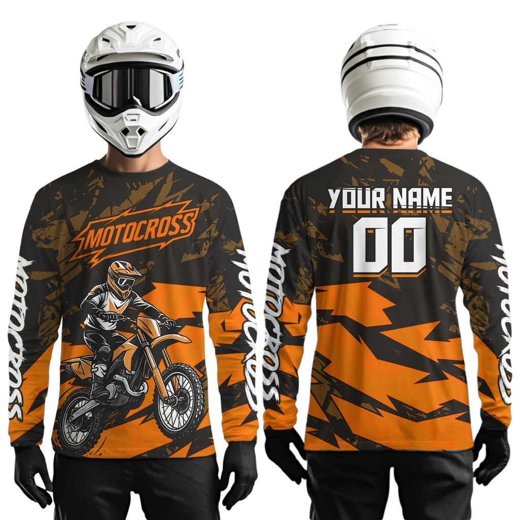 Orange Custom Motocross Racing Jersey Dirt Bike Shirts Off road Shirt