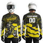 Yellow Custom Motocross Racing Jersey Dirt Bike Shirts Off road Shirt