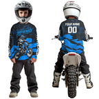 Blue Custom Motocross Racing Jersey Dirt Bike Shirts Off road Shirt