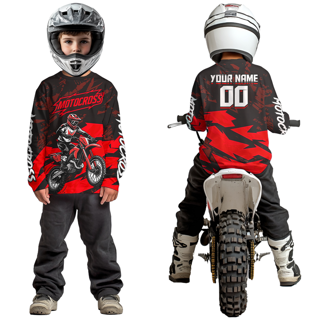 Red Custom Motocross Racing Jersey Dirt Bike Shirts Off road Shirt