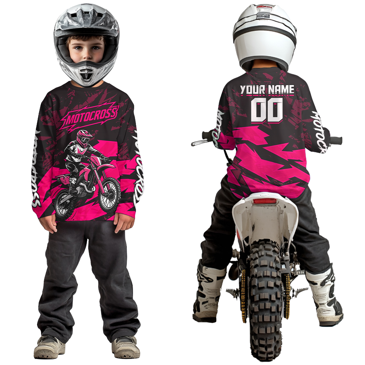 Pink Custom Motocross Racing Jersey Dirt Bike Shirts Off road Shirt