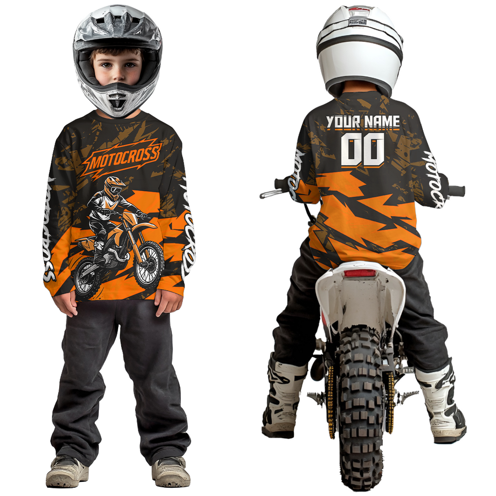Orange Custom Motocross Racing Jersey Dirt Bike Shirts Off road Shirt